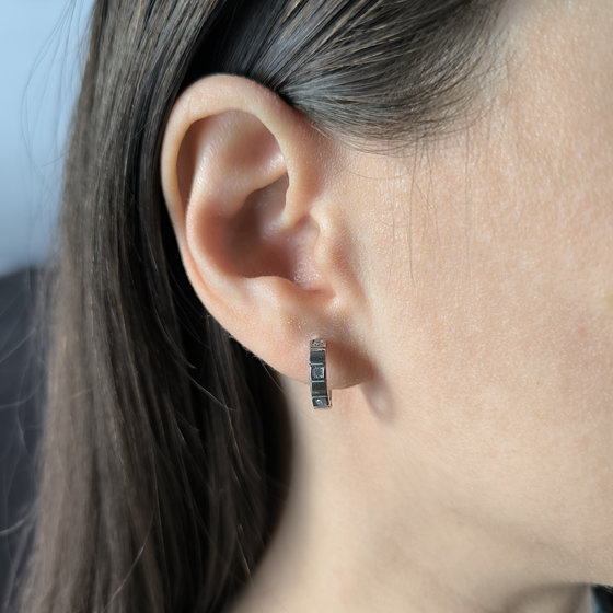 Срібні сережки з фіанітами 0.12ct