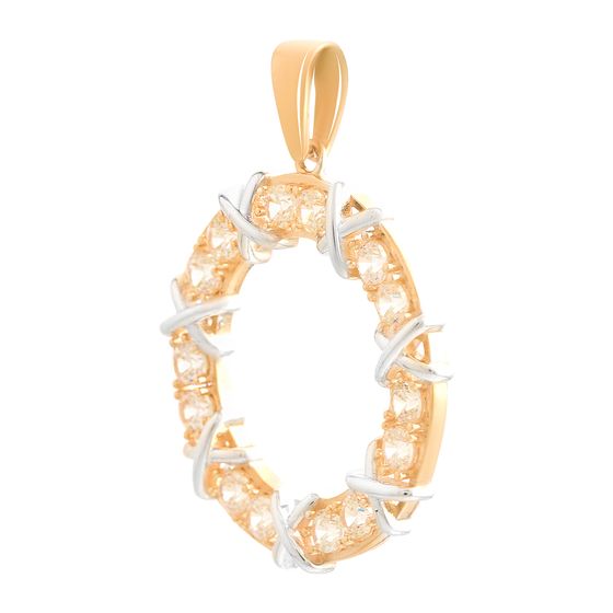 Золотая подвеска с фианитами 4.2ct