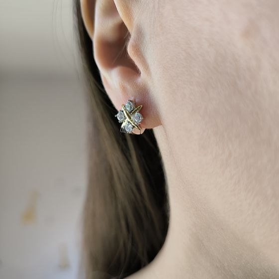 Серебряные серьги с фианитами