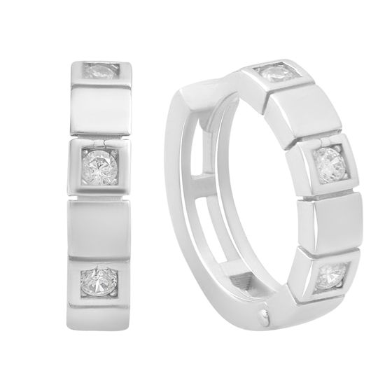 Срібні сережки з фіанітами 0.12ct