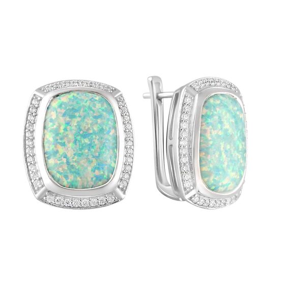 Срібні сережки з опалом 8.642ct