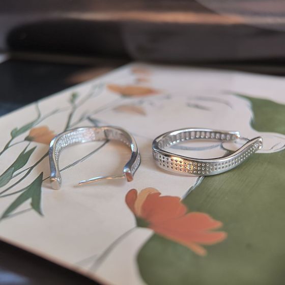 Silver Earrings with Fianites