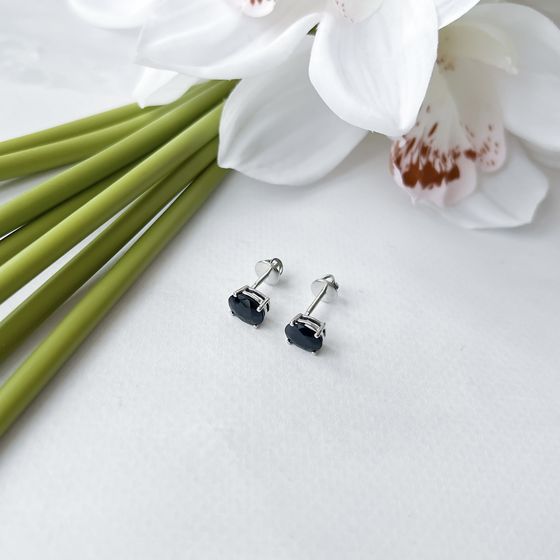 Срібні сережки з сапфіром 3.192ct