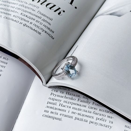 Серебряное кольцо с топазом 3.237ct