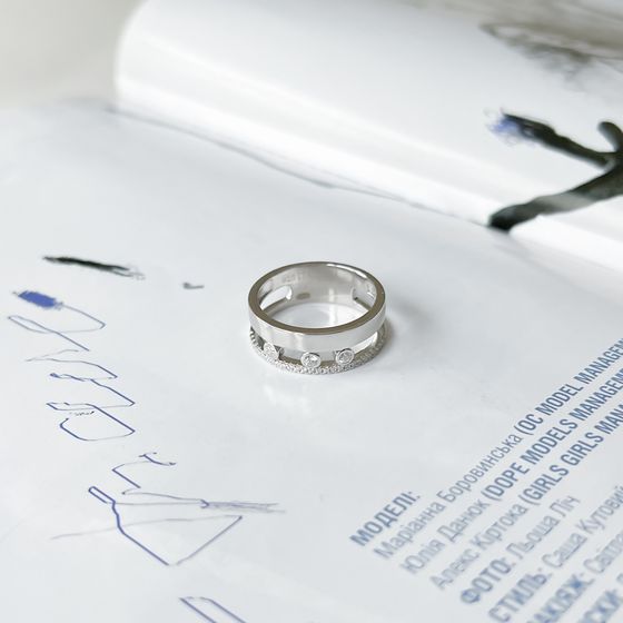 Silver Ring with Fianites