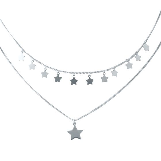 Silver necklace without stones