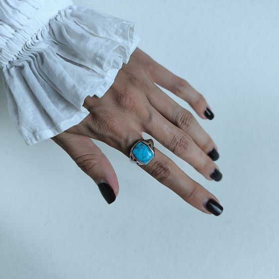 Silver ring with turquoise