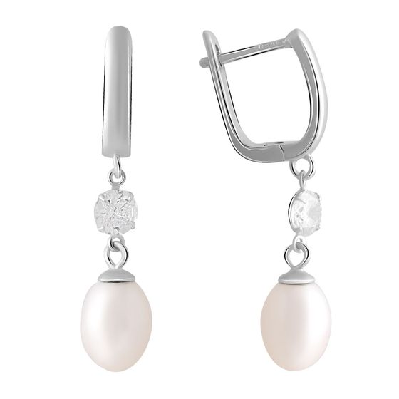 Срібні сережки з перлами 8ct