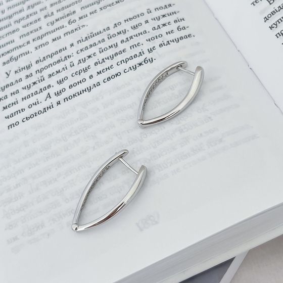 Срібні сережки з фіанітами