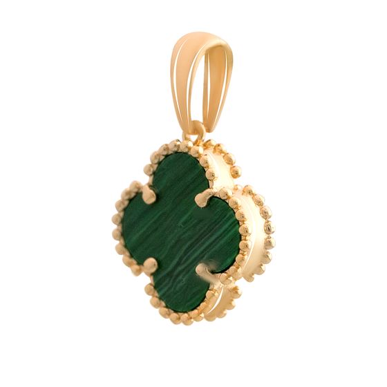 Gold pendant with malachite