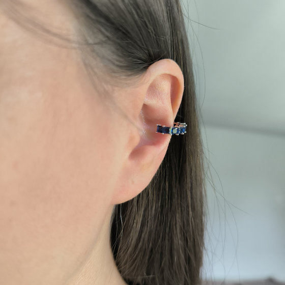 Silver earrings with cubic zirconia