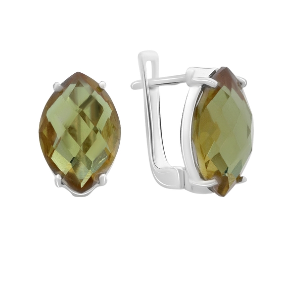 Серебряные серьги с султанитом 10.502ct