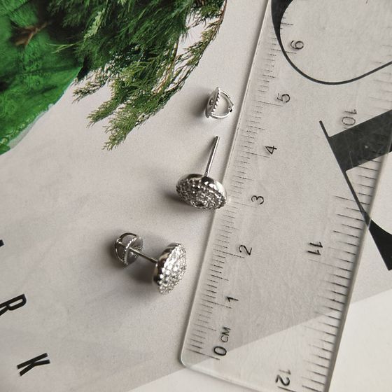 Срібні сережки з фіанітами