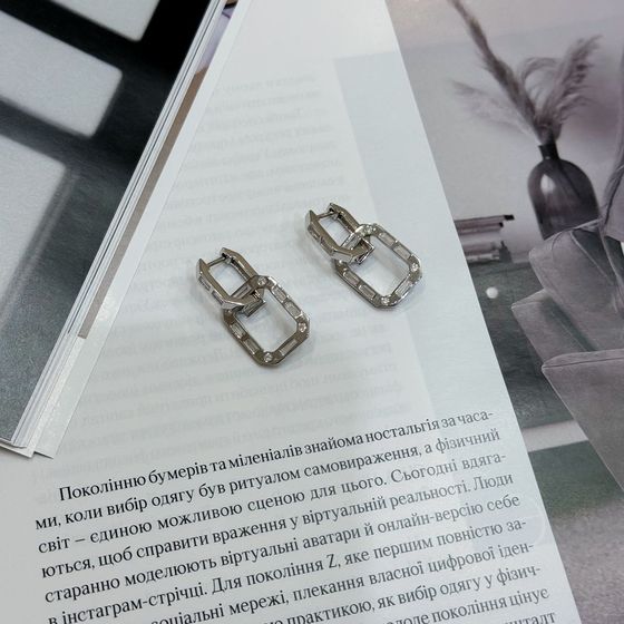 Silver Earrings with Fianites