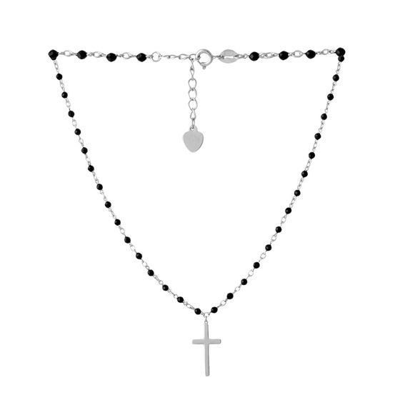 Silver necklace with spinel