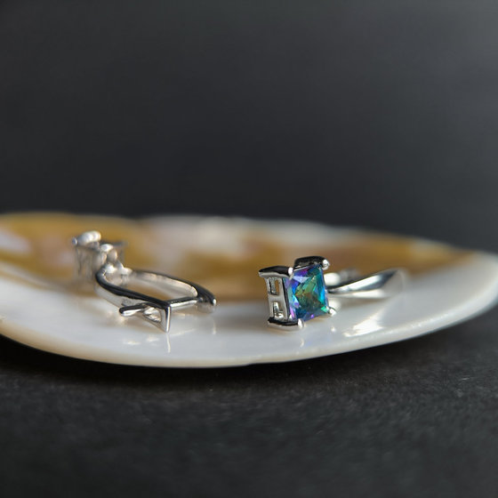 Срібні сережки з містичним топазом 1ct