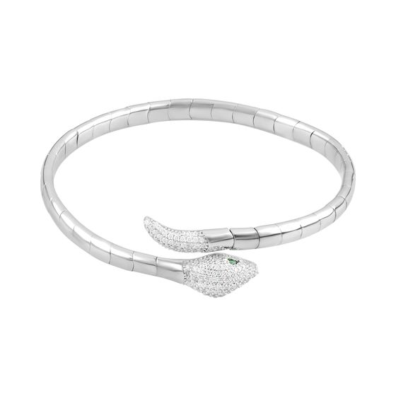 Silver bracelet with phianites