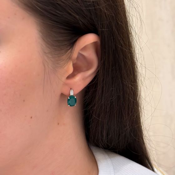 Серебряные серьги с агатом 4.805ct
