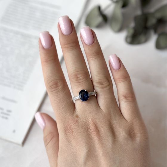 Серебряное кольцо с танзанитом nano