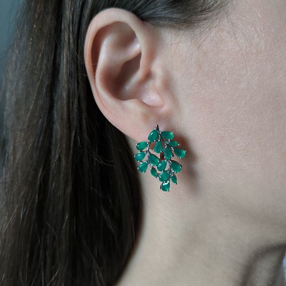 Срібні сережки з агатом 5.675ct