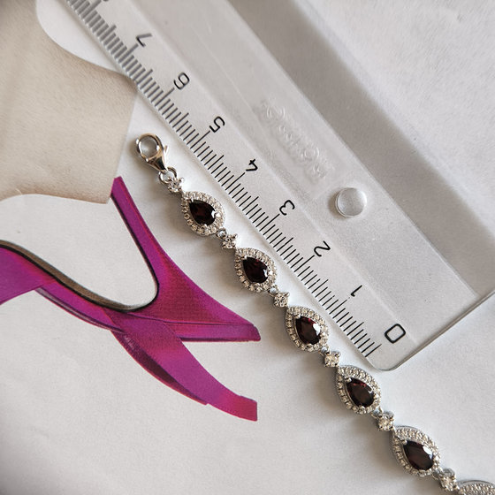 Срібний браслет з гранатом 8.751ct