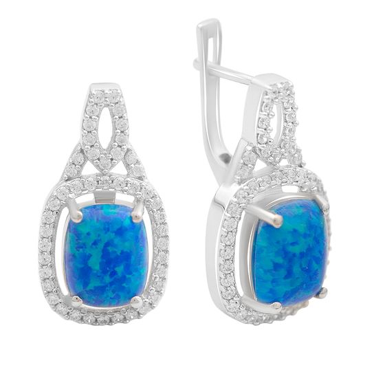 Silver earrings with opal 3.92ct