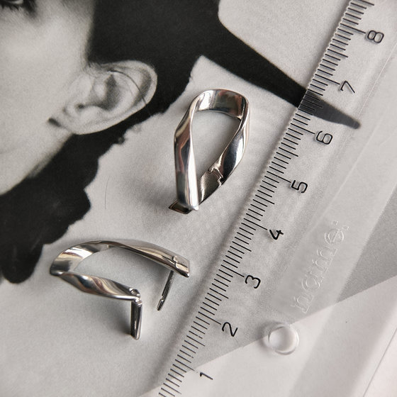 Silver earrings without stones