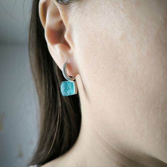 Срібні сережки з фіанітами