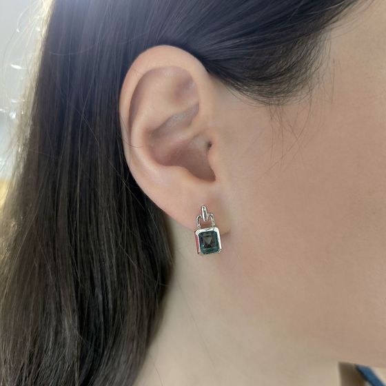 Серебряные серьги с топазом Лондон Блю 2.883ct