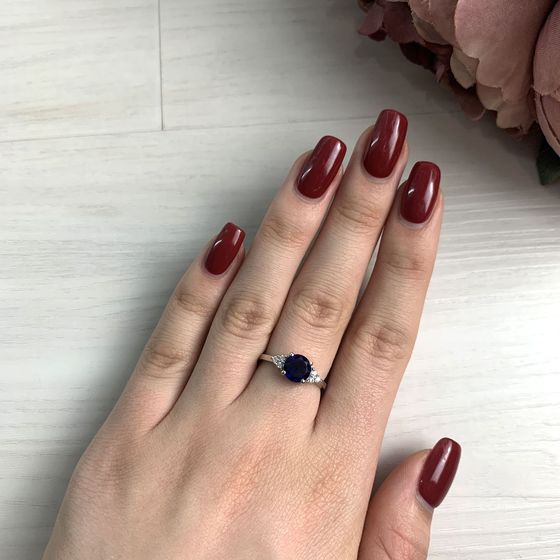 Срібна каблучка із сапфіром nano 1.269ct