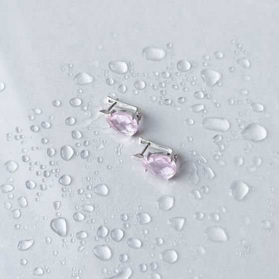 Серебряные серьги с морганитом nano 5.788ct