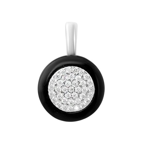Silver pendant with ceramics, phianites
