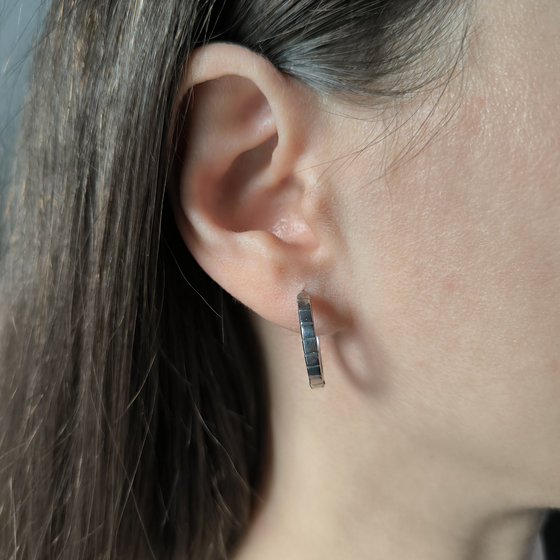 Silver earrings without stones