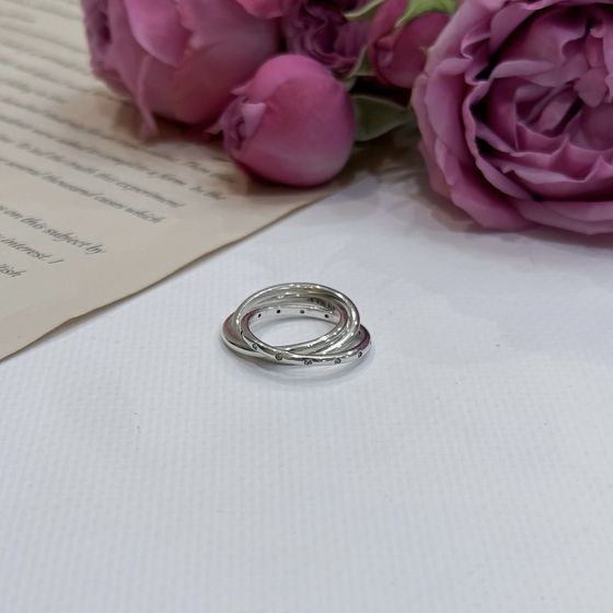 Срібна каблучка з фіанітами