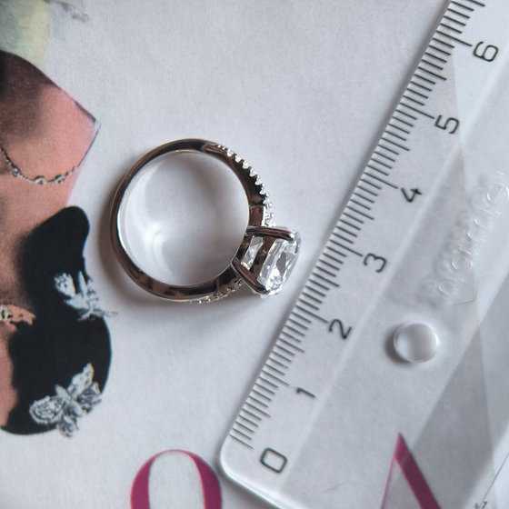 Silver ring with cubic zirconia