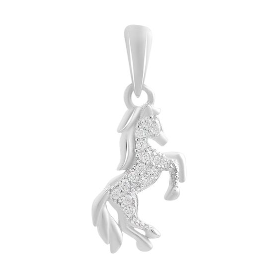Silver pendant with cubic zirconia