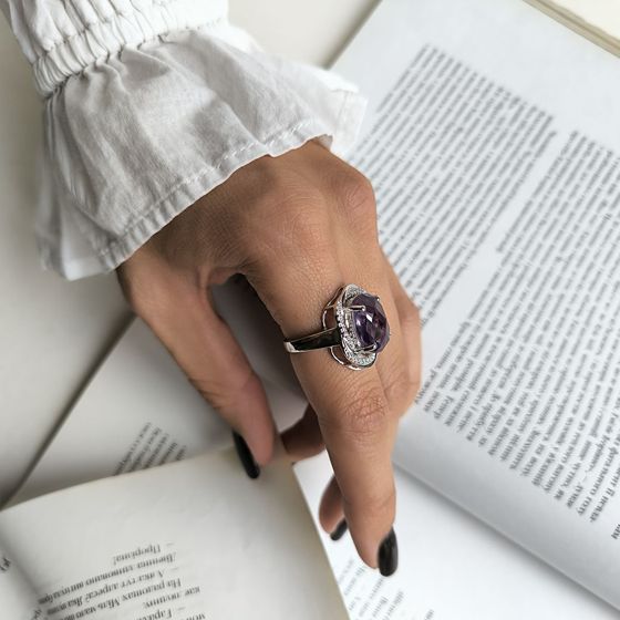 Срібна каблучка з олександритом 8.513ct