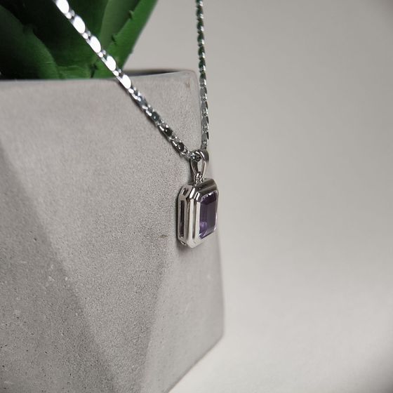 Серебряная подвеска с аметистом 2.9ct