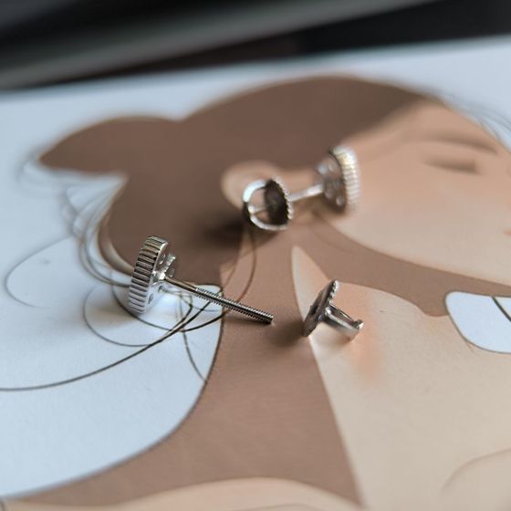 Silver Earrings with Fianites