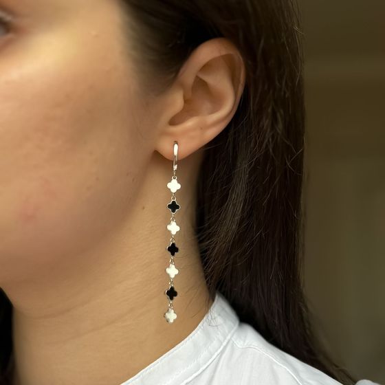 Срібні сережки з емаллю