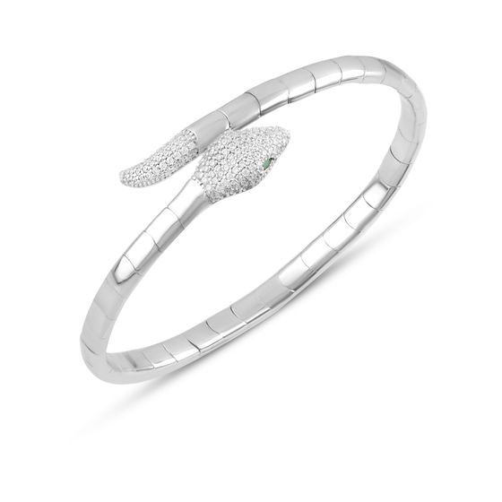 Silver bracelet with phianites