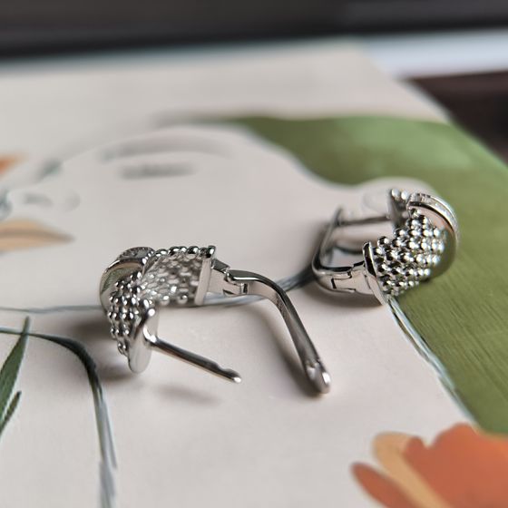 Срібні сережки з фіанітами