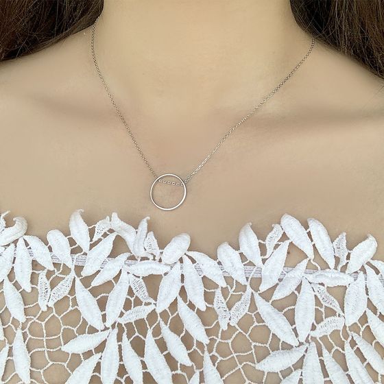 Silver necklace without stones