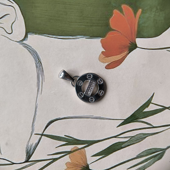 Срібна підвіска з фіанітами 0.1ct