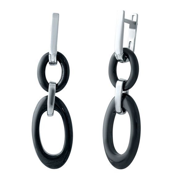 Silver earrings with ceramics