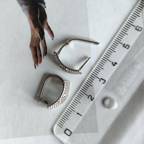 Silver earrings without stones
