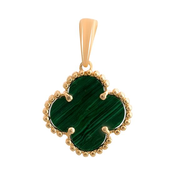 Gold pendant with malachite