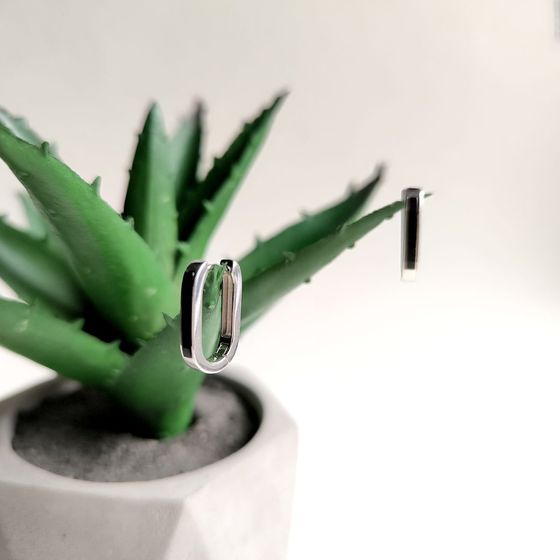 Серебряные серьги с емаллю