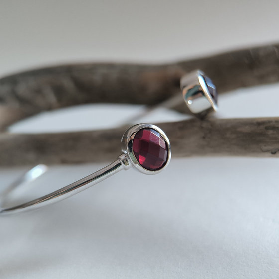Срібний браслет з гранатом nano 4.33ct