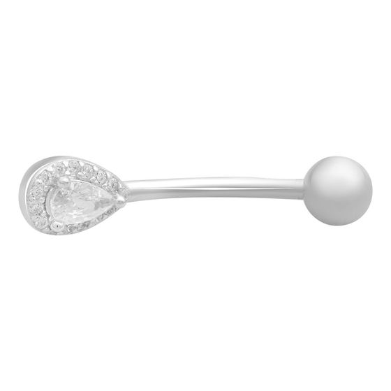 Серебряный пирсинг с фианитами